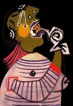 キュービズム Painting - La femme qui pleure 14 1937 キュビスム